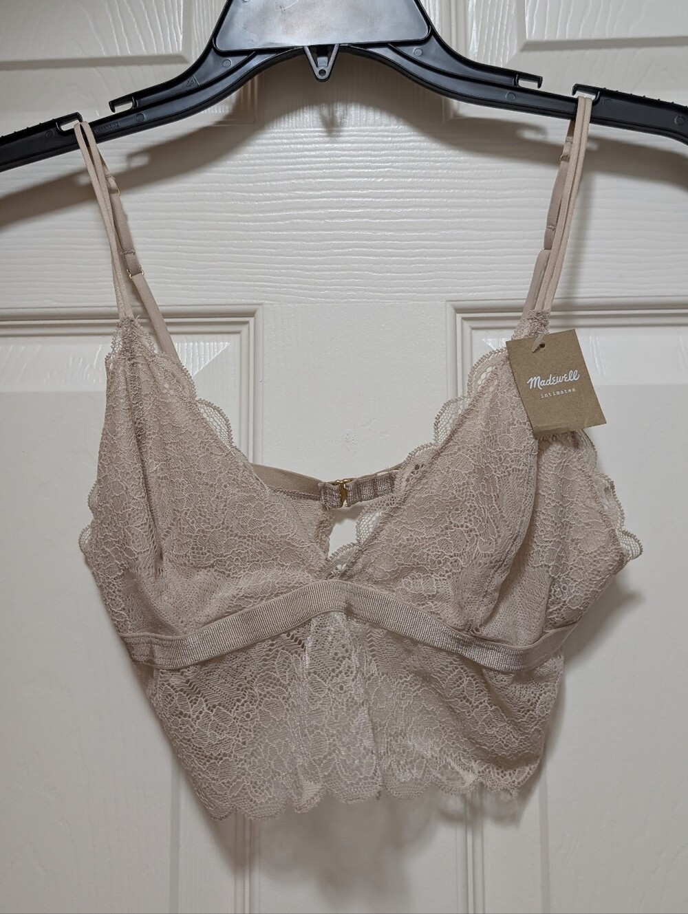 NWT Madewell Lace Liana Longline Bralette Size Small S Ash Silver